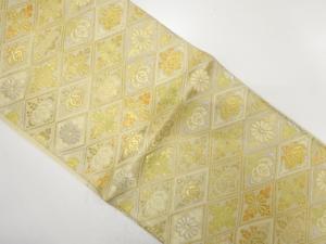 アンティーク　菱に菊・桐模様織り出し袋帯（材料）